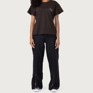 Honor The Gift Faux Leather Pleather Zipper Wide Leg Pants Size Small